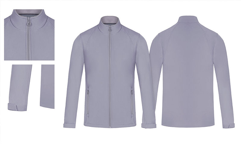 Softshell-Jacke in der Farbe Silbergrau von der Stickerei Stoiber. Softshell-Jacke in der Farbe Silbergrau von der Stickerei Stoiber.